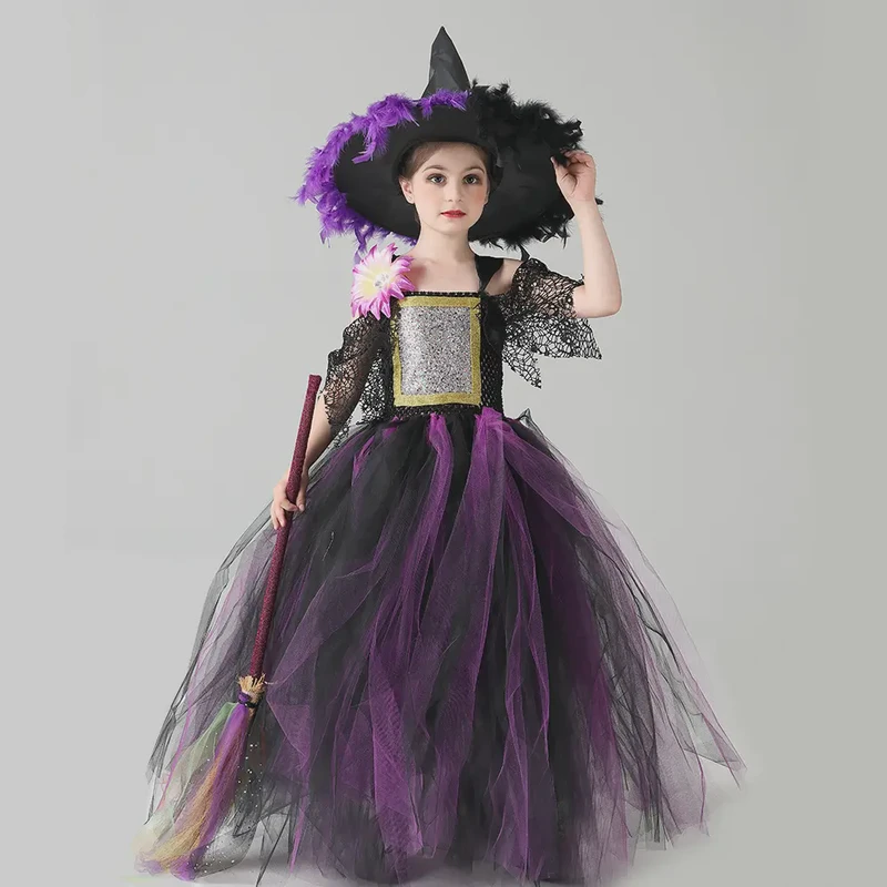 Halloween Children's Stage Performance Witch Dress(10)