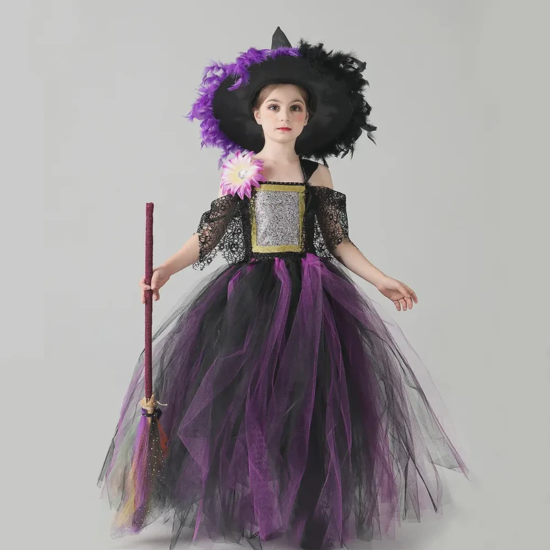 Halloween Children's Stage Performance Witch Dress(15)