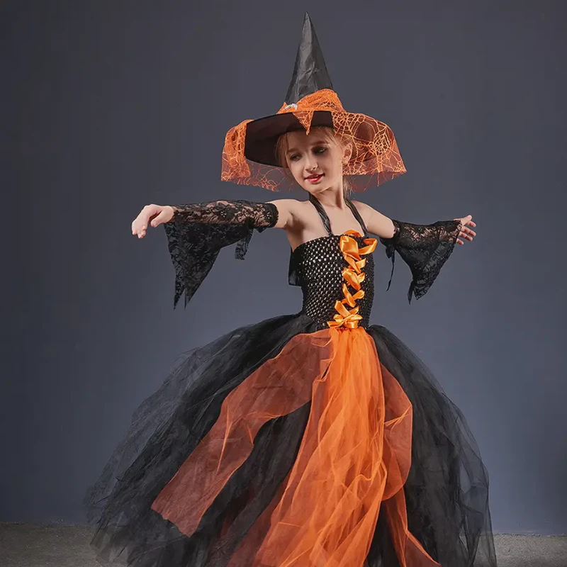 Children's Costume Party Witch Costume Set (4)