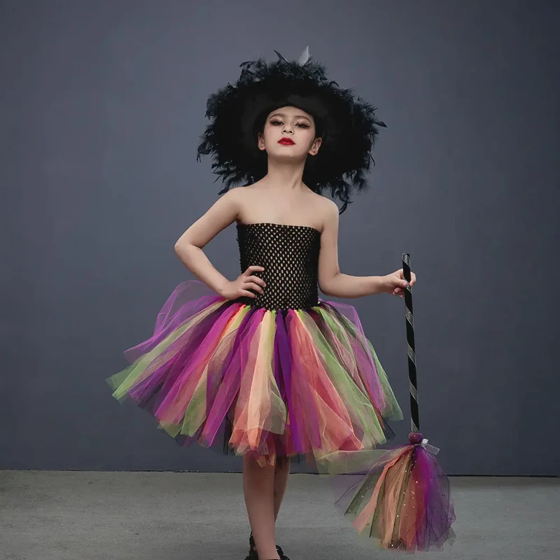 Purple Tulle Puffy Skirt Witch Costume (3)
