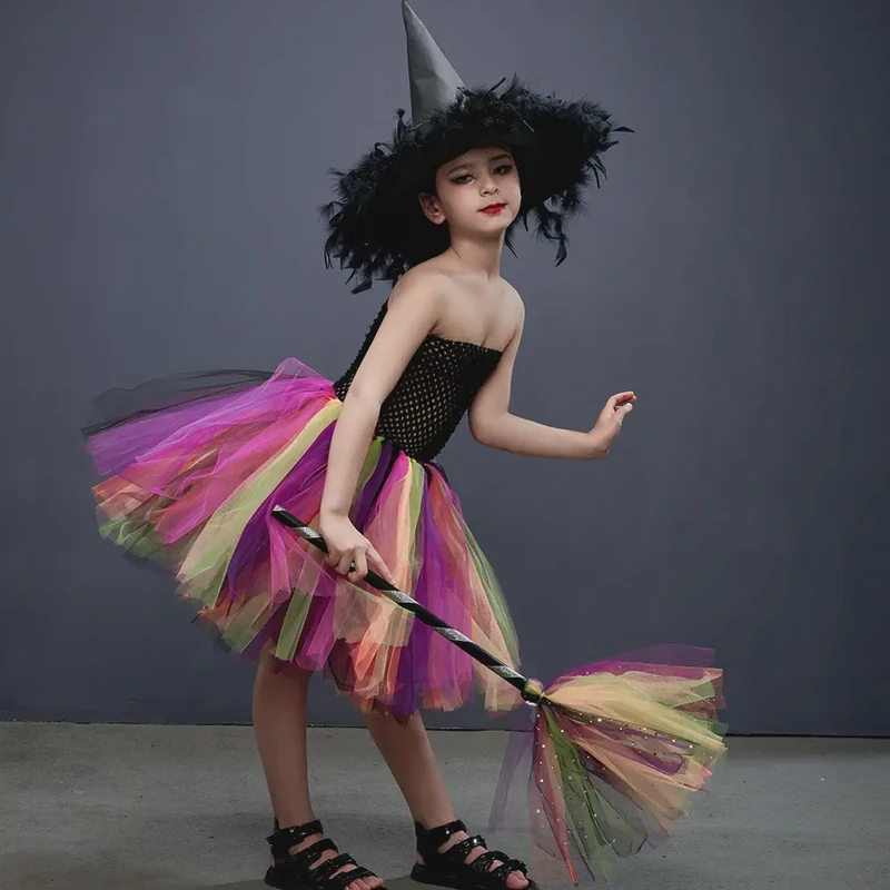 Purple Tulle Puffy Skirt Witch Costume (5)