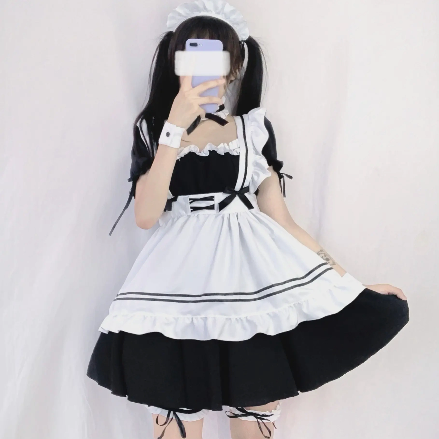 Anime Lavender Bow Maid