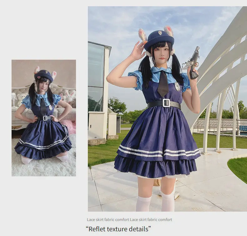anime rabbit ear overall dress17