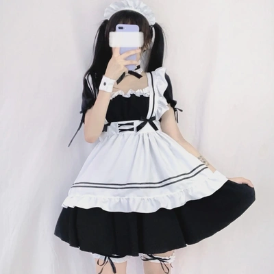 Anime Lavender Bow Maid