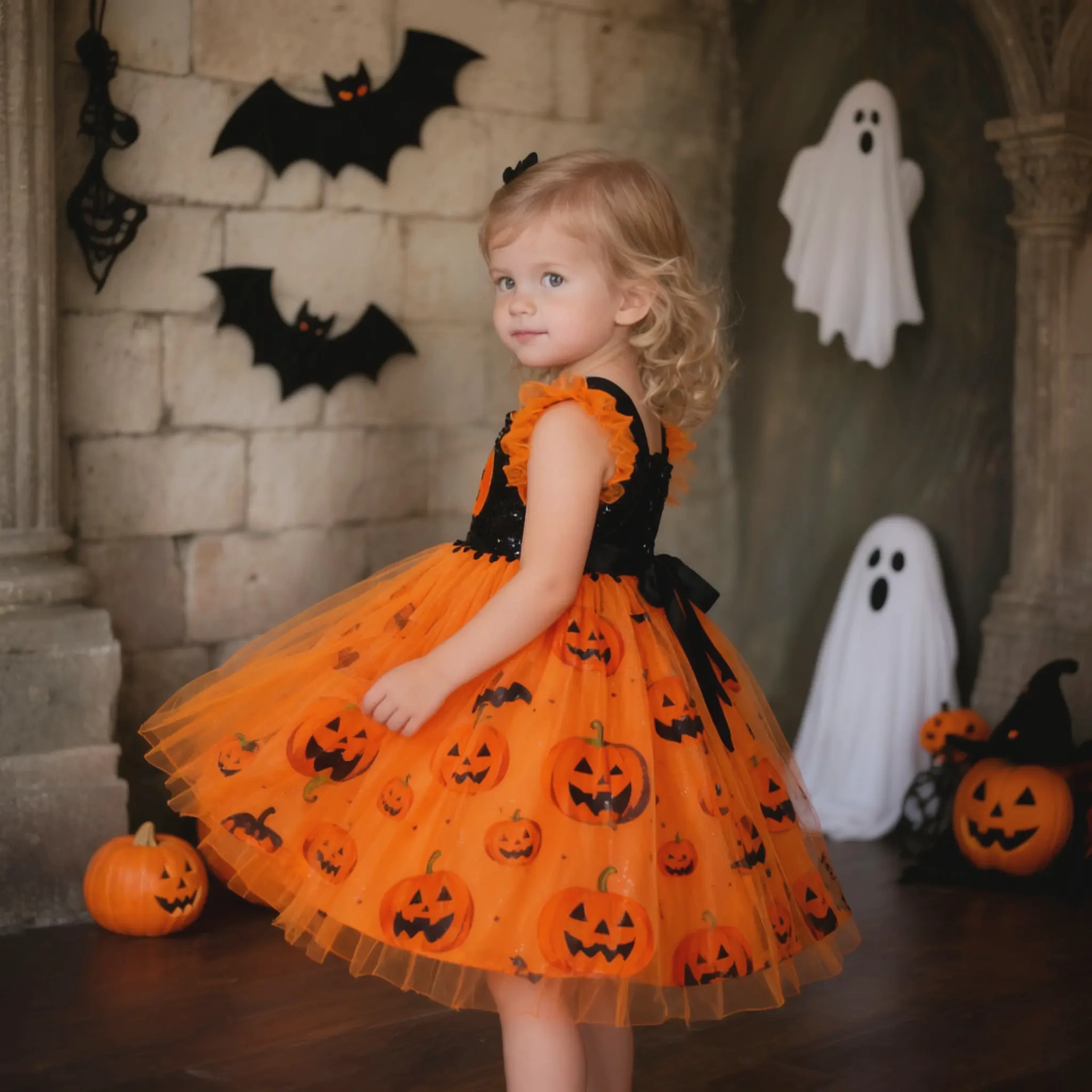 Kid's Pumpkin Dress3