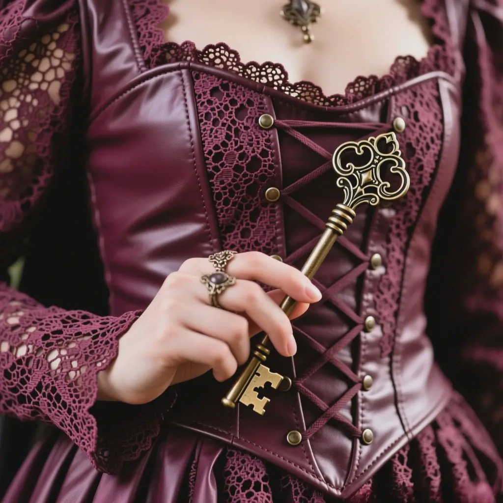 Close-up details of professional costume tricks showing texture