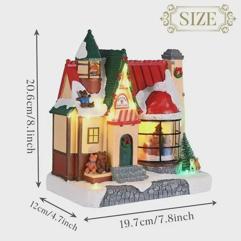 LED Pvc Christmas Village Ornaments Set7