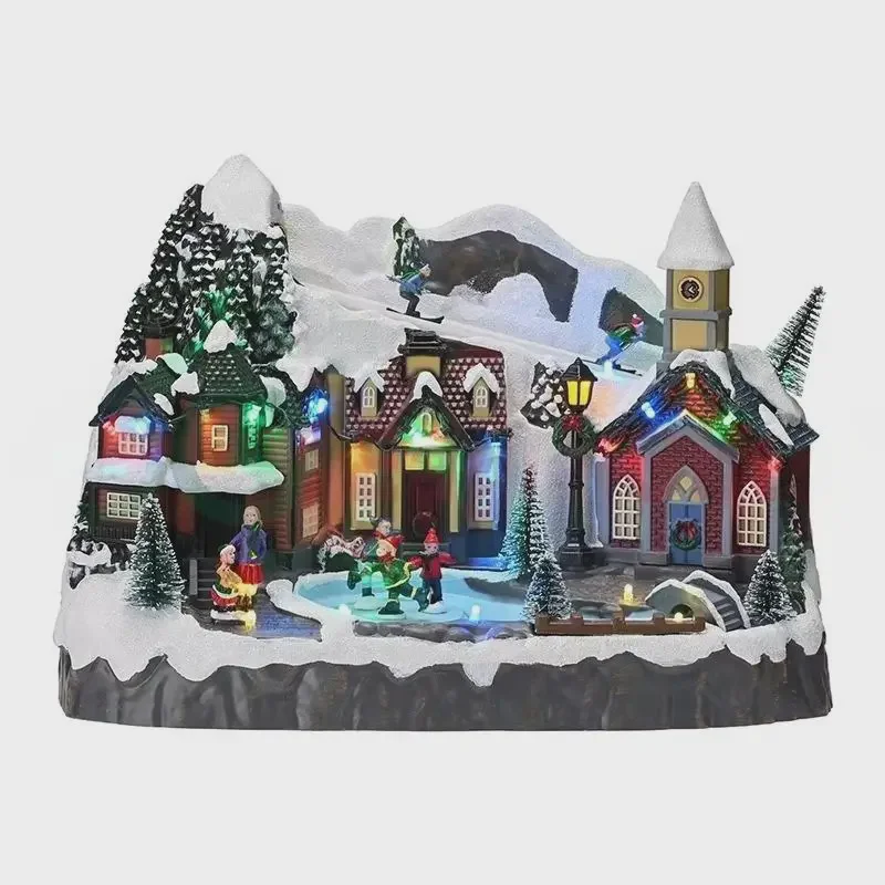LED Pvc Christmas Village Ornaments Set5