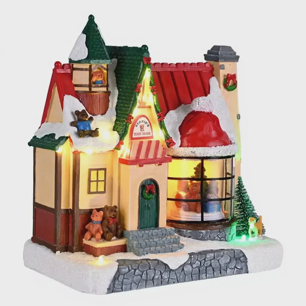LED Pvc Christmas Village Ornaments Set1