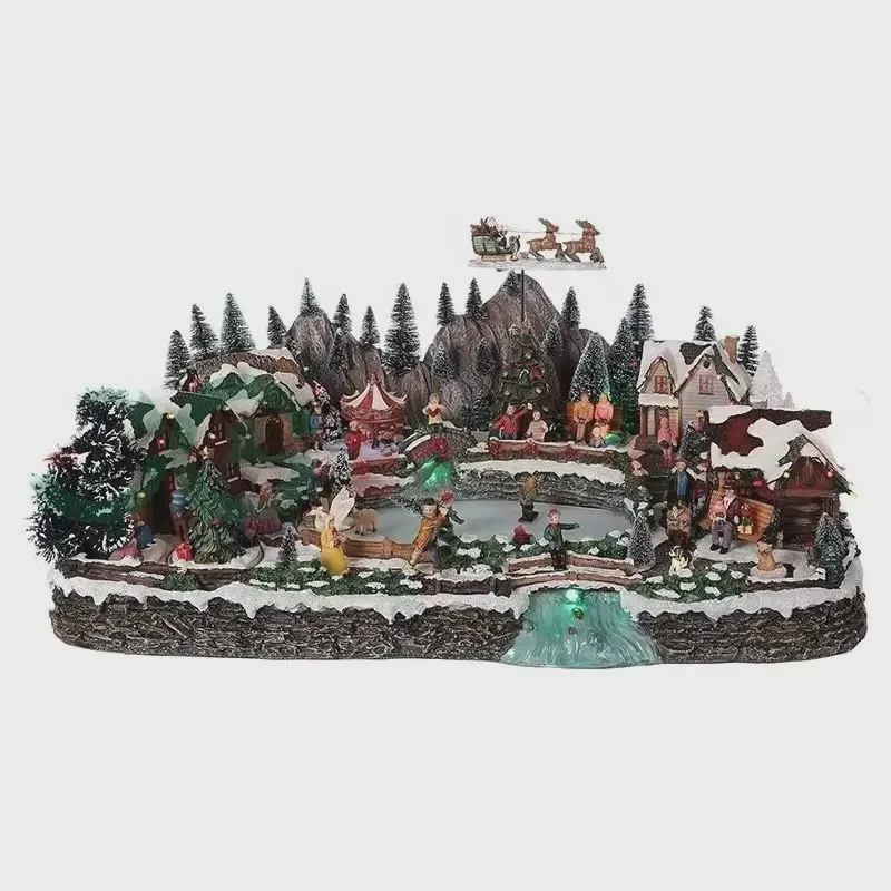 LED Pvc Christmas Village Ornaments Set6