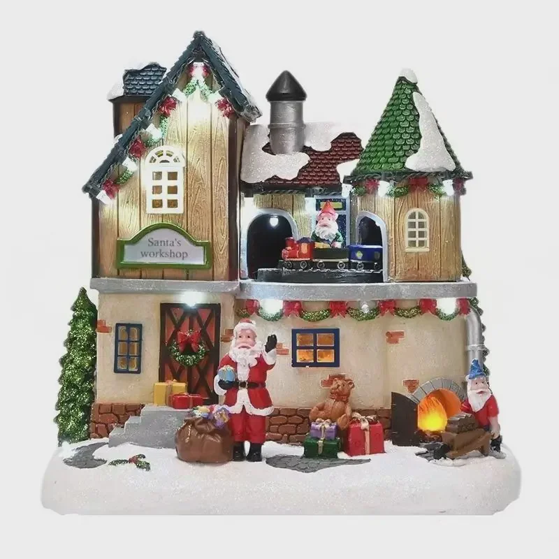 LED Pvc Christmas Village Ornaments Set3