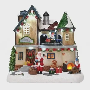 LED Pvc Christmas Village Ornaments Set 