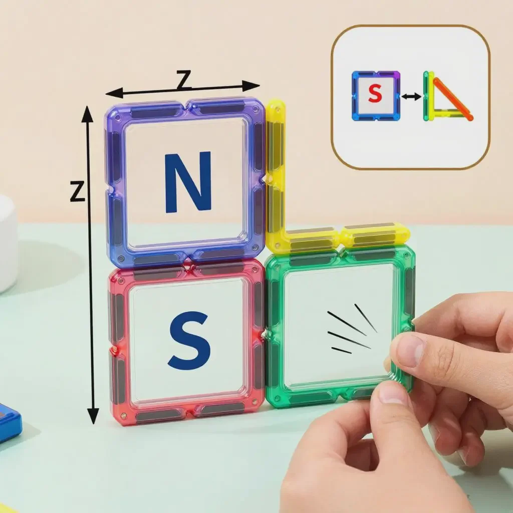 magnetic tiles pole arrangement