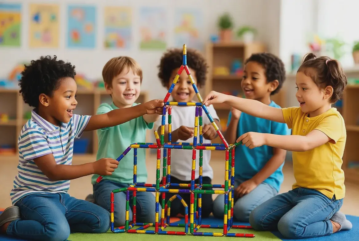 magnetic sticks kindergarten teamwork