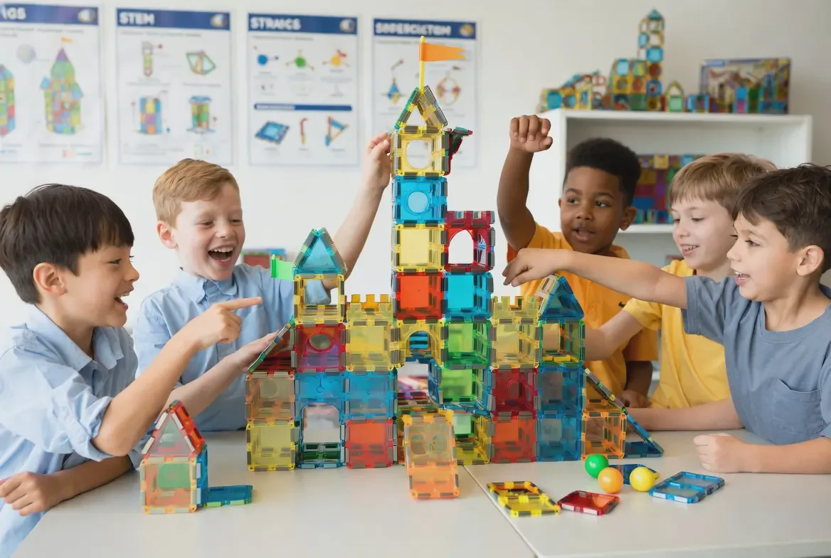 magnetic blocks tower castle