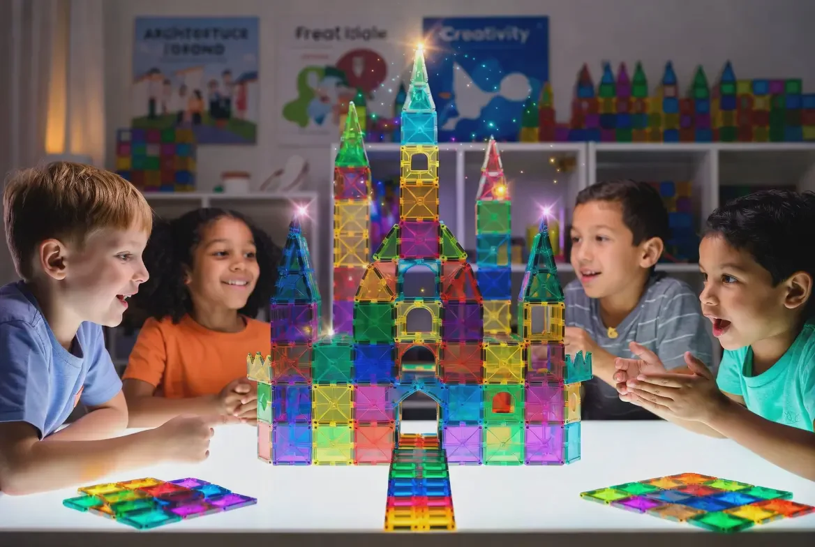 magnetic bricks dream castle building