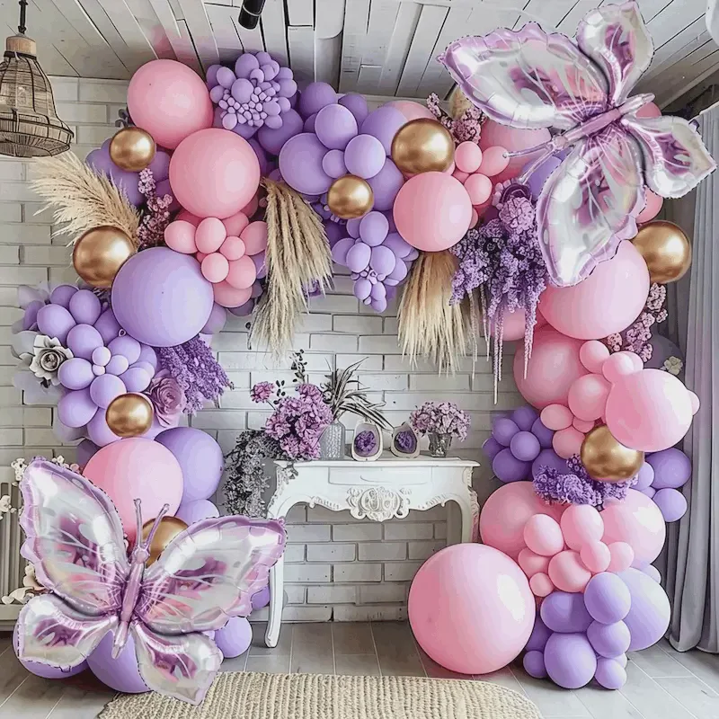 Foil Latex Combo Butterfly Balloons
