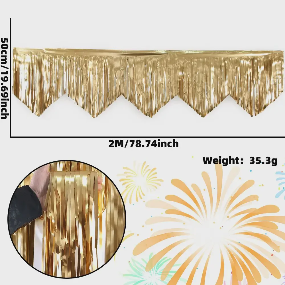 Sparkling Foil Wavy Tinsel Curtain