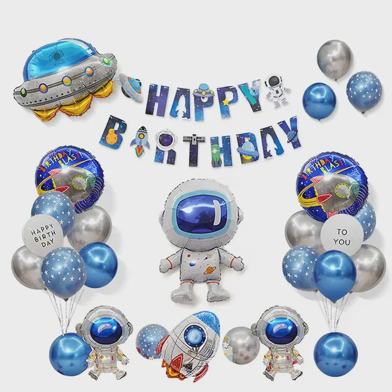 Space-Themed Birthday Scene Setup Space-Themed Birthday Scene Setup