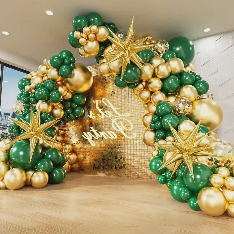 Elegant White Gold Birthday Balloon Decoration