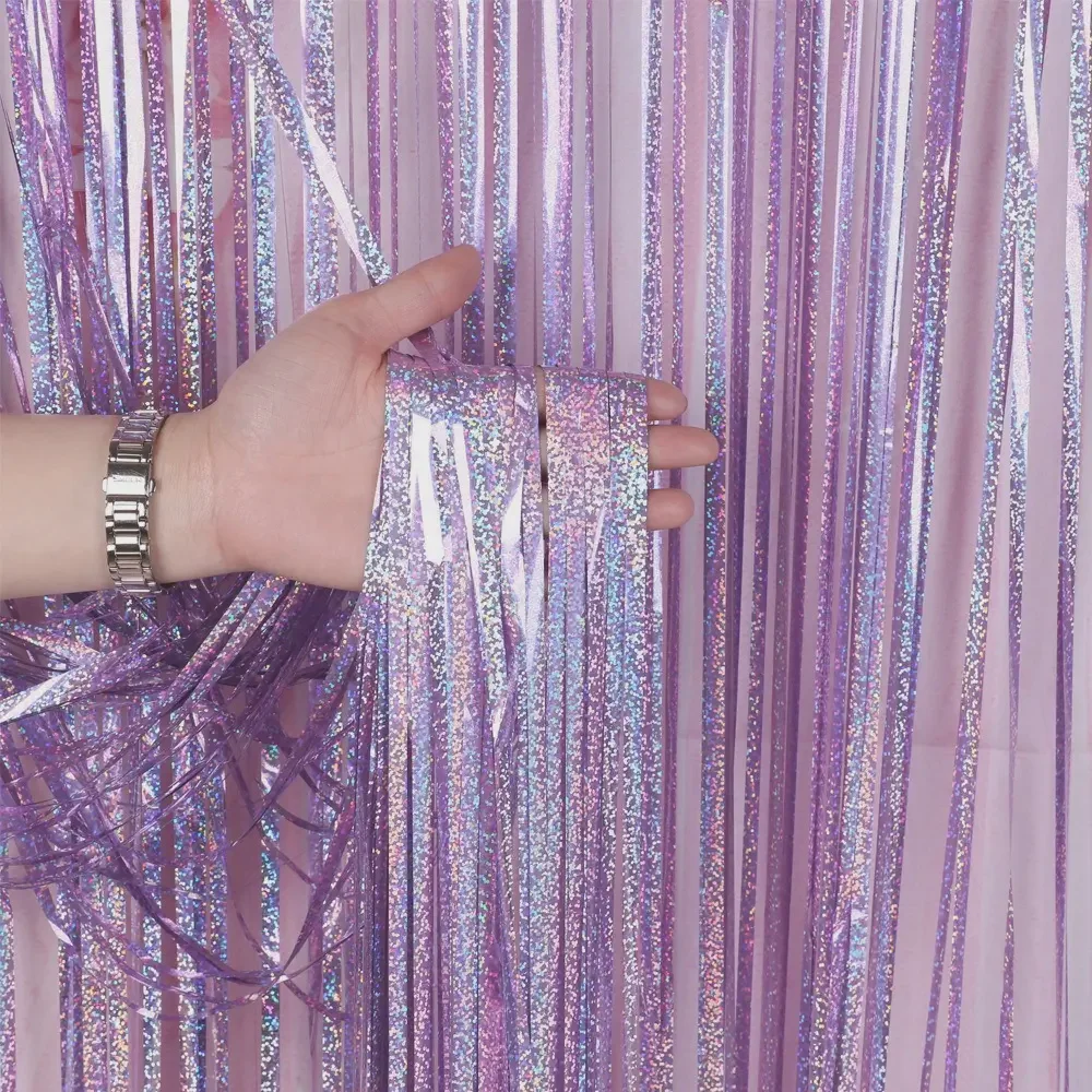 Thick Iridescent Tinsel Curtain Thick Iridescent Tinsel Curtain