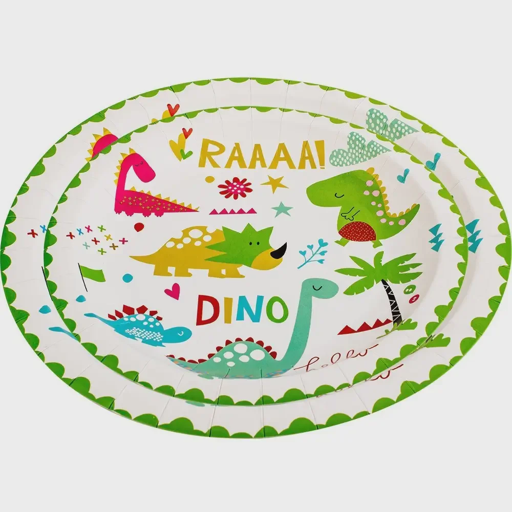 Mini dinosaur paper plates