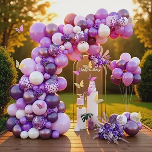 Purple Metallic Balloon Garland Arch Kit – Birthday Wedding Party Decoration