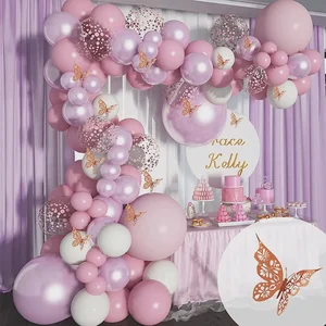 Girls’ Princess Birthday Party Butterfly Balloon Garland Decor