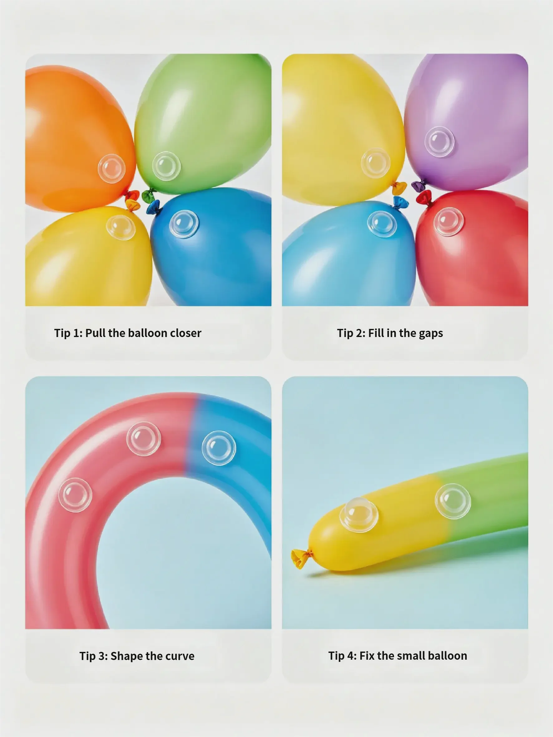 Pull balloons closer together
