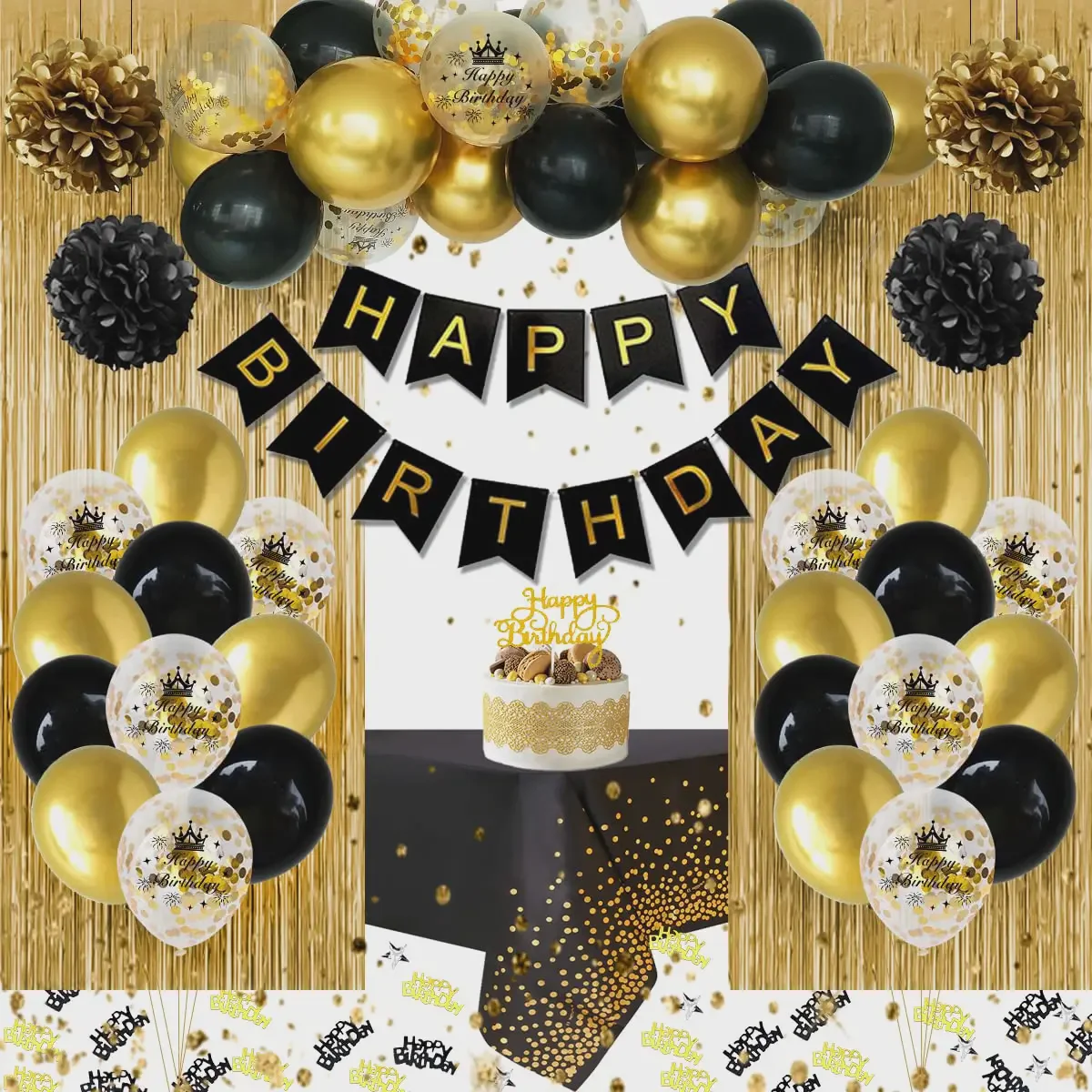 Black & Gold Balloon Decor Black & Gold Balloon Decor